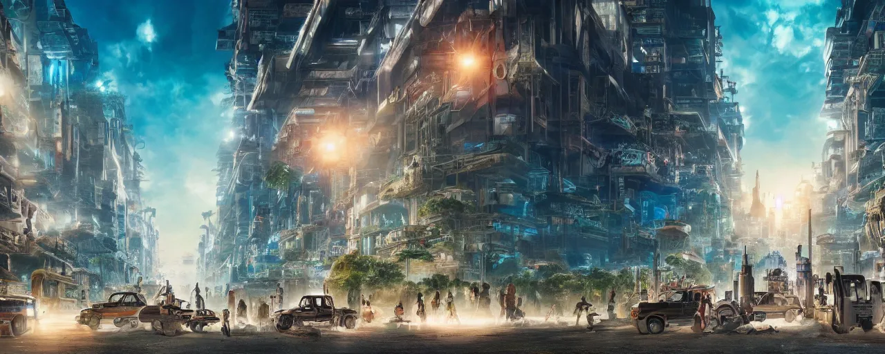 A city in the OASIS from Ready Player One, 4k