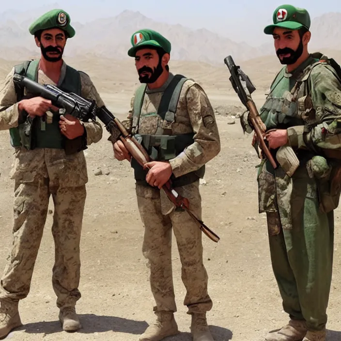 Image similar to mario and luigi in afghanistan