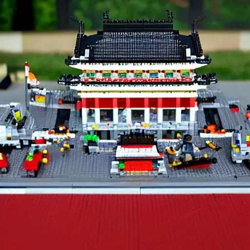 Prompt: Tiananmen Square Lego Set