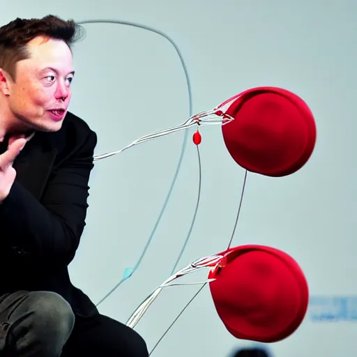 Image similar to Elon Musk swings a yo-yo