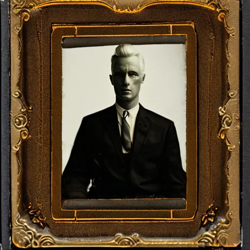 Image similar to photography of roger sterling tintype, deregoue