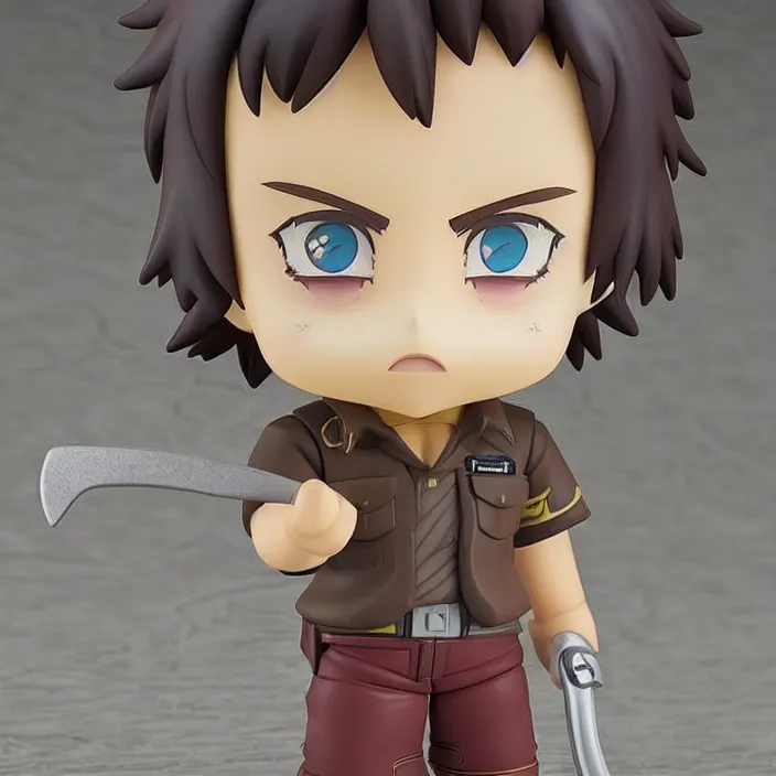 Prompt: leatherface from texas chainsaw massacre, an anime nendoroid of leatherface, figurine, detailed product photo