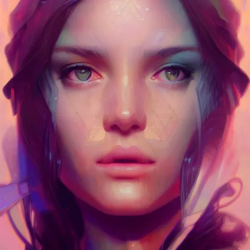 Image similar to beautiful, young woman, sad eyes, vaporwave aesthetic, synthwave, digital painting, artstation, concept art, smooth, sharp focus, illustration, art by artgerm and greg rutkowski and alphonse mucha