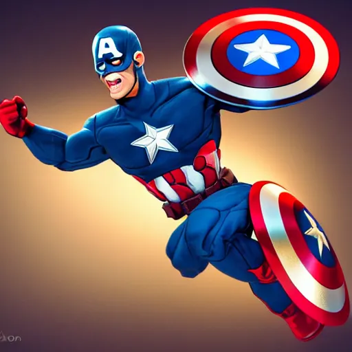Image similar to hyperdetailed 3 d cartoon render of cartoon captain america being thrown into a garbage can, a sign reads biden did this, exaggerated facial features, cartoon style, white background, low angle shot, cinematic studio lighting, studio quality, octane render, unreal engine 5, trending on artstation, art by sebastian jm, 8 k