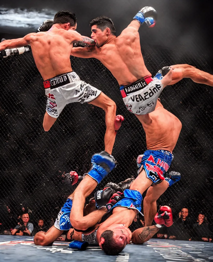 Image similar to chito vera knocks out dominick cruz via headkick, by annie leibovitz and steve mccurry, natural light, detailed face, canon eos c 3 0 0, ƒ 1. 8, 3 5 mm, 8 k, medium - format print