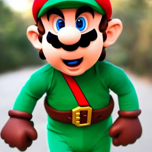 Image similar to mario wearing a link costume