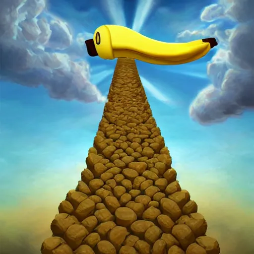 Image similar to heavenly banana going to heaven. perfection. digital art by meeple