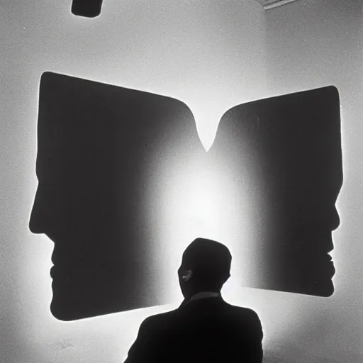 Image similar to man with a projector for a head, 1960 photograph