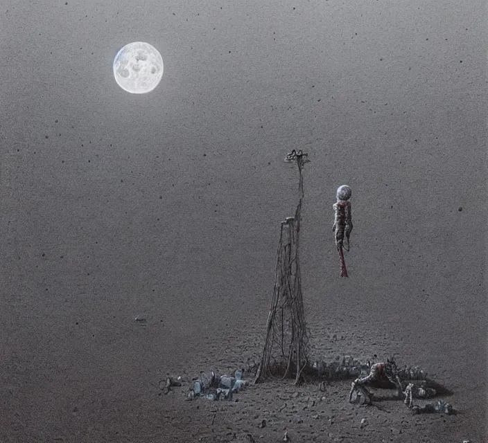 Image similar to moon made from thousands corpses of Nicolas Cage, Warhammer, highly detailed, artstation, art by zdislav beksinski and wayne barlowe