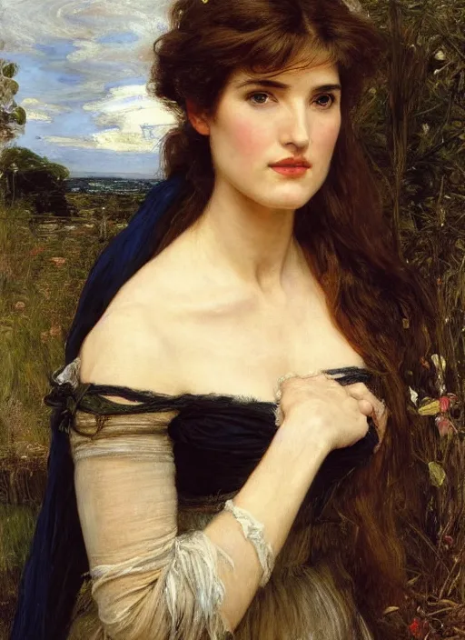 Image similar to a beautiful painting of cobie smulders by John Everett Millais and Dante Gabriel Rossetti and John Collier and john william waterhouse, pre-raphaelite, detailed, trending on artstation, hd, masterpiece