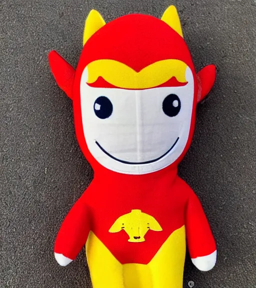 Image similar to fabric stuffed toy of smiling max verstappen