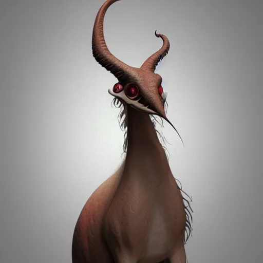 Image similar to a very strange looking animal with very long legs, concept art by jason a. engle, featured on zbrush central, photorealism, zbrush, lovecraftian, hard surface modeling