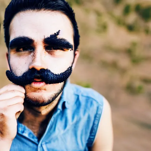 Image similar to cactus grown on man's face instead of beards, 5 0 mm