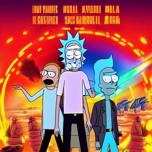 Prompt: rick and morty in the movie poster for blade runner 2 0 4 9 photorealistic 8 k resolution lifelike