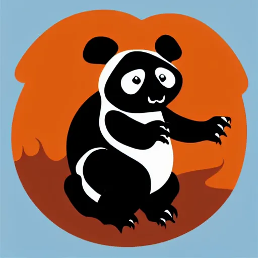 Image similar to vector art of welsh dragon and panda mixed, intercrossed, chimera, adobe illustrator