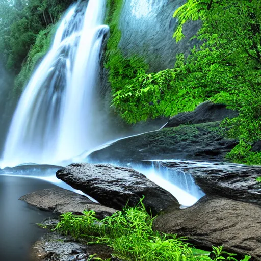 Prompt: spectacular waterfalls, winning award photo. canon rf 8 5 mm, 4 k. very detailed, unreal engine