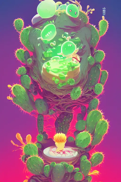 Image similar to roots cactus sushi cristal smurf ghost creature animal sushi cristal very big eye roots cactus elemental flush of force nature micro world fluo fishscale, behance hd by jesper ejsing, by rhads, makoto shinkai and lois van baarle, ilya kuvshinov, rossdraws radiating a glowing aura global illumination ray tracing hdr