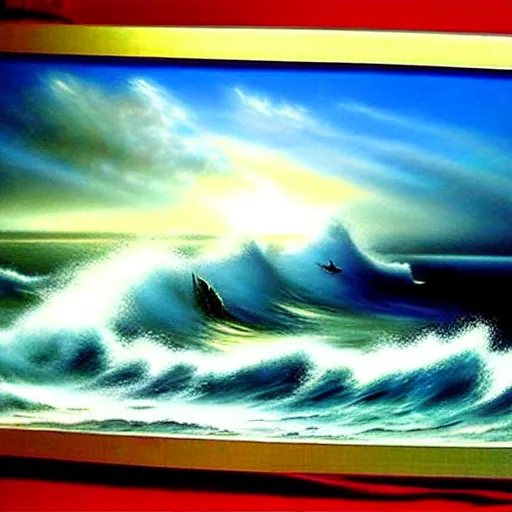 Image similar to epic scene seascape, by world best seascape artist