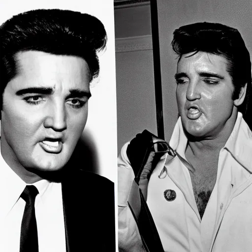 Image similar to donald trump doing cocaine with elvis presley
