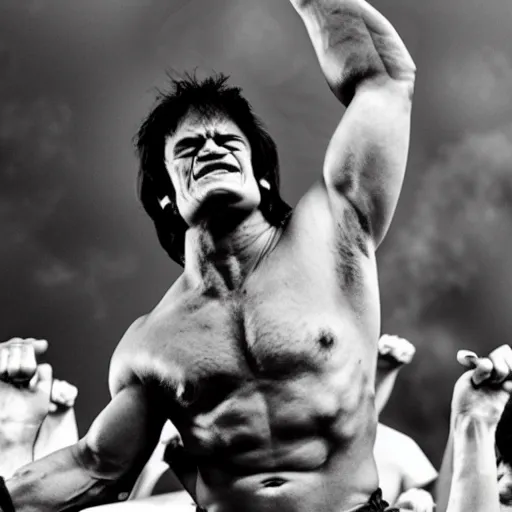 Image similar to hulk performing at woodstock