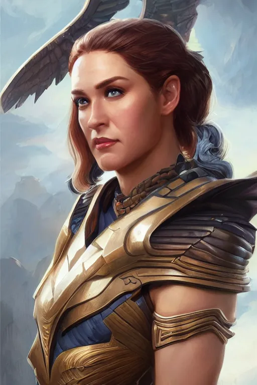 Image similar to amazon valkyrie athena, d & d, fantasy, portrait, highly detailed, headshot, digital painting, trending on artstation, concept art, sharp focus, illustration, art by artgerm and greg rutkowski and magali villeneuve