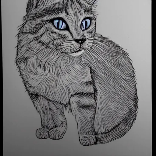 Image similar to black and white doodle of a cat