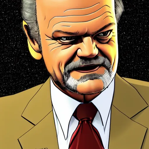 Image similar to corn man kelsey grammer retro minimalist portrait by jean giraud, moebius starwatcher comic, sharp, smooth face, 8 k