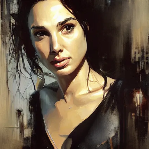 Image similar to painting of gal gadot by jeremy mann