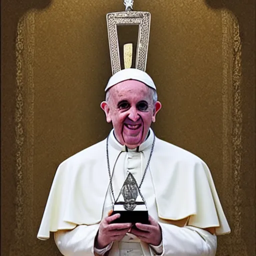 Image similar to award winning photo of the pope dressed as a egypsian faraoh