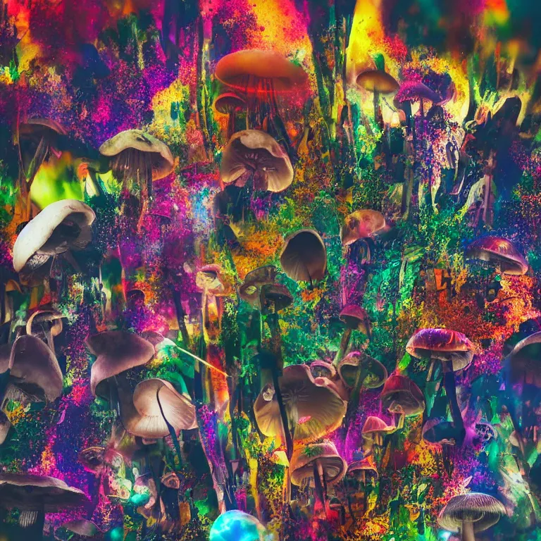 Prompt: double exposure of dally life, symbols of live, explosion, cyber mushroom city, love is the most relevant theme, love is infinity, love is begin of all, 8 k resolution, artistic mode, artistic, trending on instagram, long exposure, love art, serious, fantasy and dreams vibes, mushrooms style and macro style, colorful picture