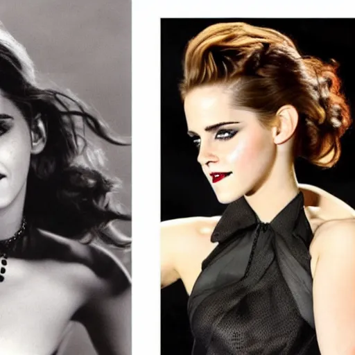 Image similar to pin-up girl Emma Watson and Kristen Stewart