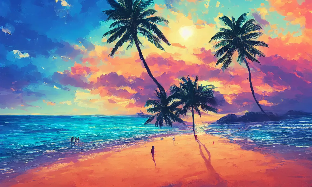 Image similar to paradise beach by alena aenami artworks in 4 k