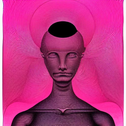 Image similar to pink grainy spray effect super conceptual figurative post - morden monumental figurative portrait made by escher and william blake, highly conceptual figurative art, intricate detailed illustration, illustration sharp geometrical detail, vector sharp graphic, controversial, manga 1 9 9 0