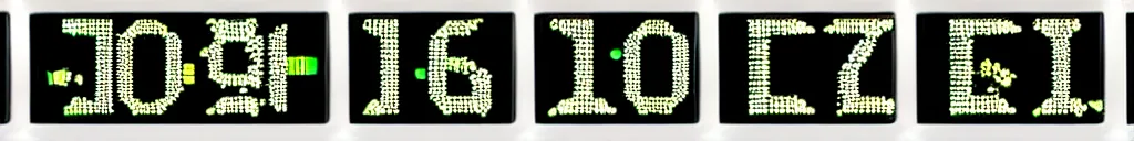 Image similar to 7-segment LED display showing characters L c 0