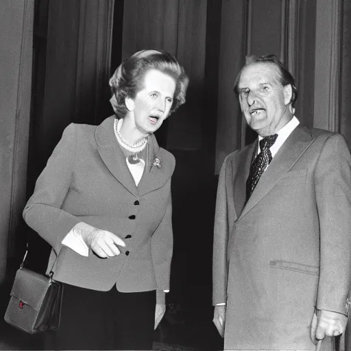 Image similar to margaret thatcher meeting satan