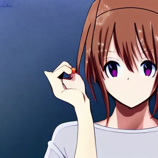 Image similar to anime girl beatboxing, anime style, beautiful, sharp focus, extremely detailed