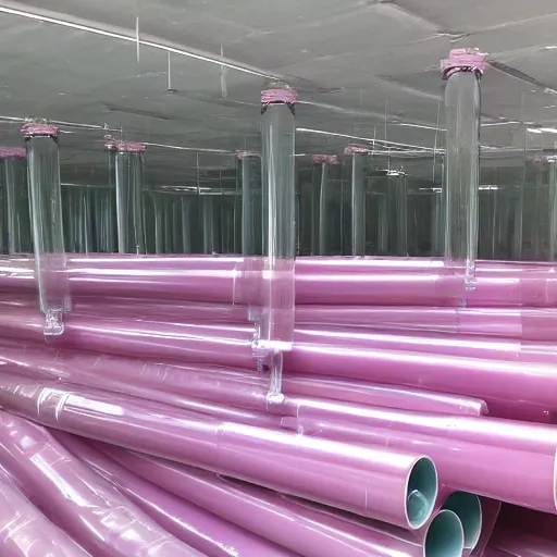 Image similar to clear pipes transporting liquid, y 2 k pink plastic dreamscape,