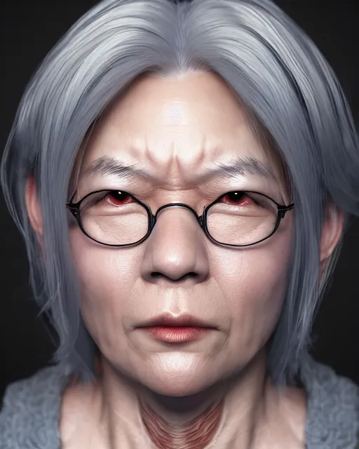 Prompt: ugly adult woman character portrait, by takeshi koike, highly detailed, dynamic shadows, 4 k, splash art