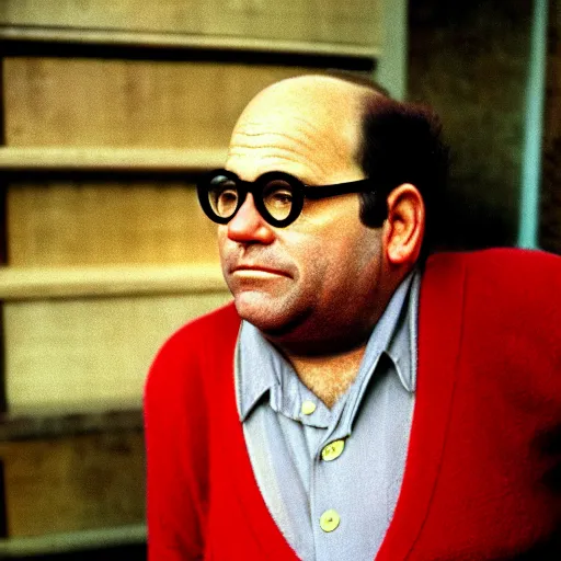Prompt: colored photo of george costanza as in red communist clothing, 1 9 7 0 s, 3 5 mm film, by steve mccurry
