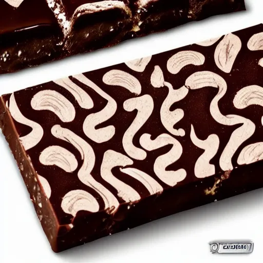 Prompt: chocolate bar with a pattern of till lindemann