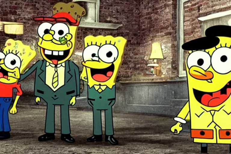 Prompt: SpongeBob in Peaky Blinders