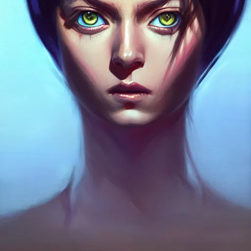 Prompt: a potrait of an alien with big eyes, scary - face, realistic shaded perfect face, fine details. night setting. realistic shaded lighting poster by ilya kuvshinov katsuhiro, magali villeneuve, artgerm, jeremy lipkin and michael garmash, rob rey and kentaro miura style, trending on art station