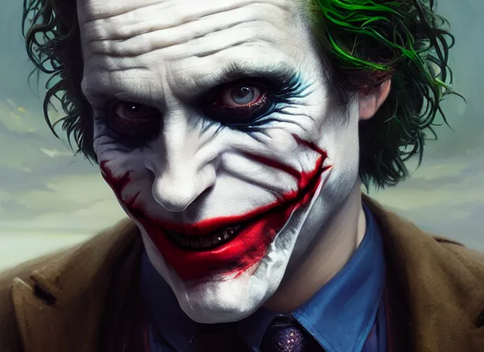 Image similar to highly detailed portrait of mark hamil as the joker, in batman, stephen bliss, unreal engine, fantasy art by greg rutkowski, loish, rhads, ferdinand knab, makoto shinkai and lois van baarle, ilya kuvshinov, rossdraws, tom bagshaw, global illumination, radiant light, detailed and intricate environment