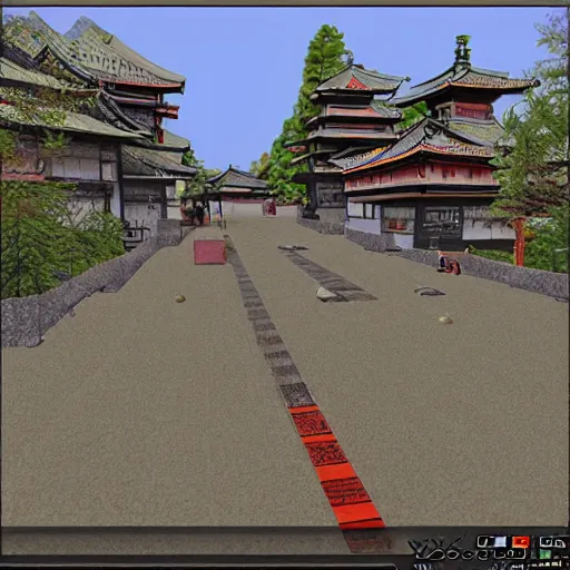 Image similar to japan rendered in the original quake 1 engine