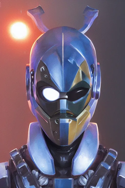 Image similar to epic mask helmet robot ninja portrait stylized as fornite style game design fanart by concept artist gervasio canda, behance hd by jesper ejsing, by rhads, makoto shinkai and lois van baarle, ilya kuvshinov, rossdraws global illumination radiating a glowing aura global illumination ray tracing hdr render in unreal engine 5