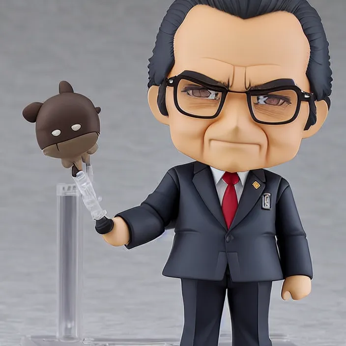 Prompt: richard nixon, an anime nendoroid of richard nixon, figurine, detailed product photo