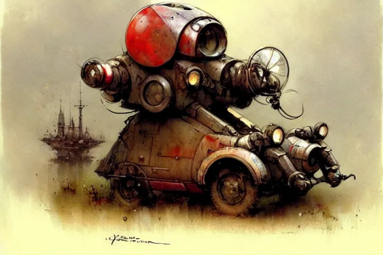 Image similar to adventurer ( ( ( ( ( 1 9 5 0 s retro future robot mouse battlemech wagon house. muted colors. ) ) ) ) ) by jean baptiste monge!!!!!!!!!!!!!!!!!!!!!!!!! chrome red