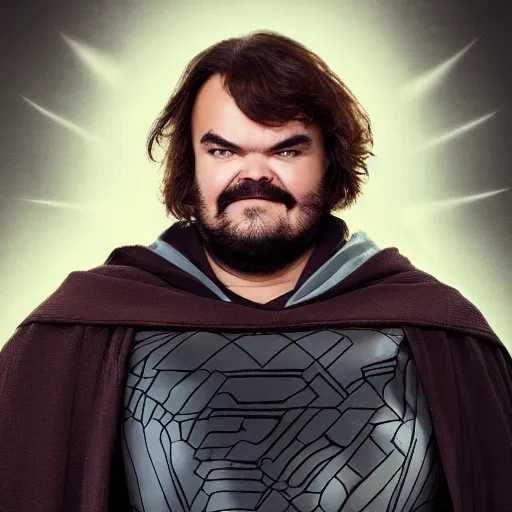 Image similar to jack black as doctor doom, marvel, photography, movie,