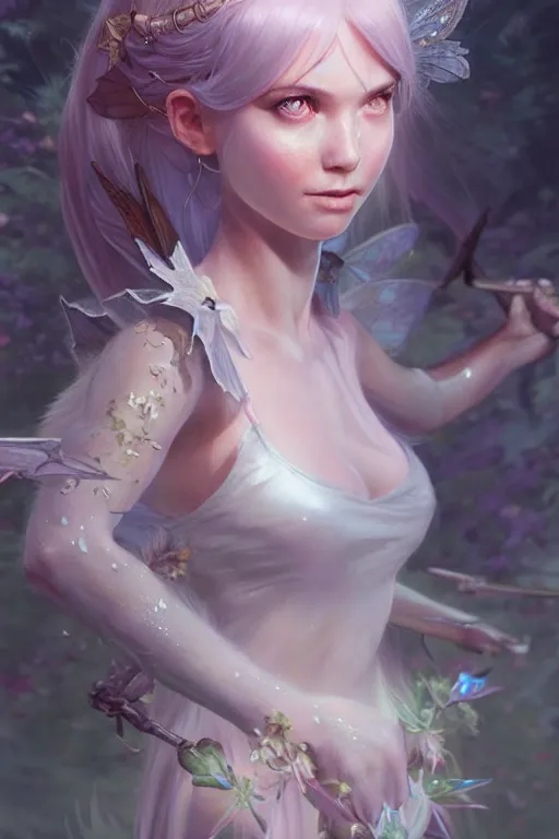 Image similar to fairy princess, highly detailed, d & d, fantasy, highly detailed, digital painting, trending on artstation, concept art, sharp focus, illustration, art by artgerm and greg rutkowski and magali villeneuve