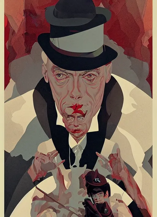 Image similar to poster artwork by Michael Whelan and Tomer Hanuka, Karol Bak Major Buster Keaton, angels, clean